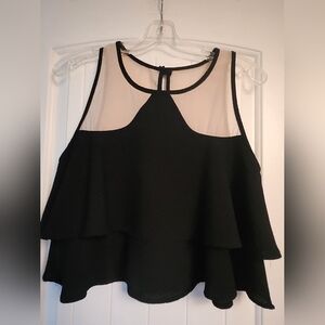 Black & Cream Crop Tank (#169)